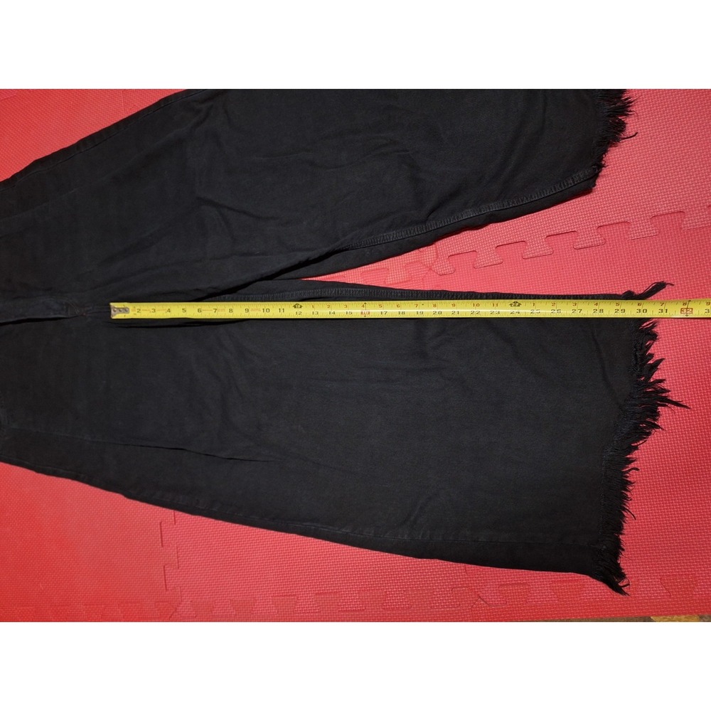 We The Free Barrel Leg Black Denim Jeans Wide Baggy High Waist Pants Woman Sz 32 - Picture 9 of 11